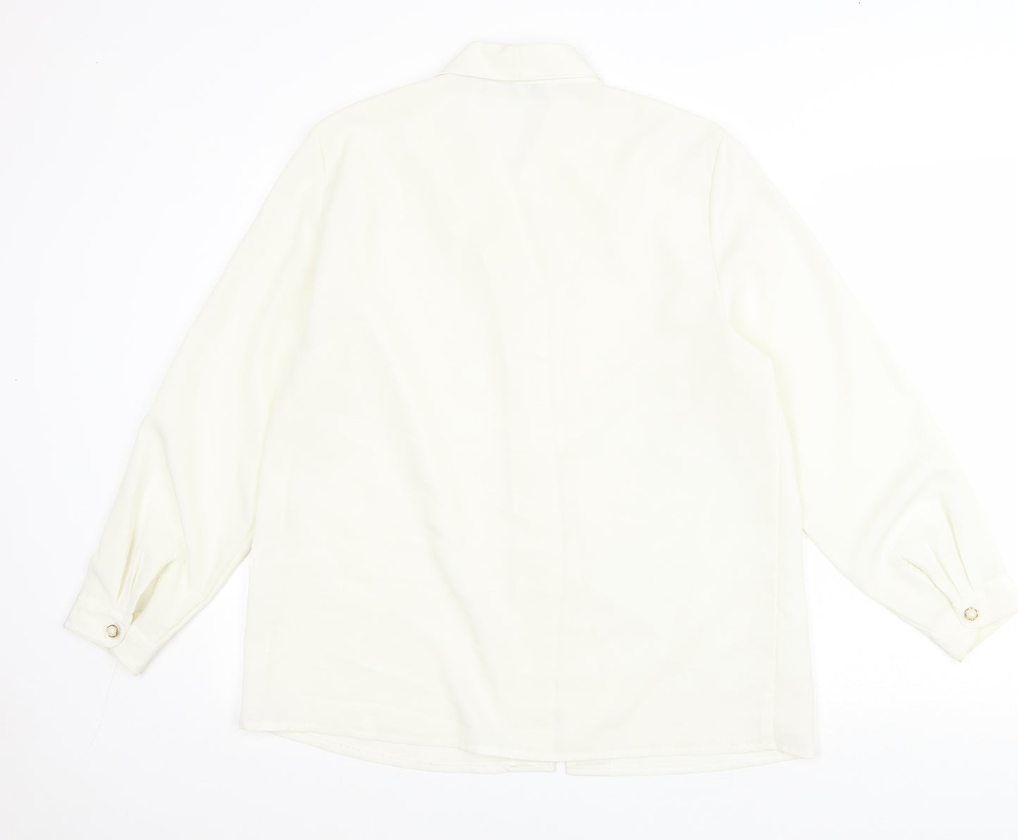 The Pearl Collection Womens Ivory Polyester Basic Button-Up Size 18 Collared - Lace Detail