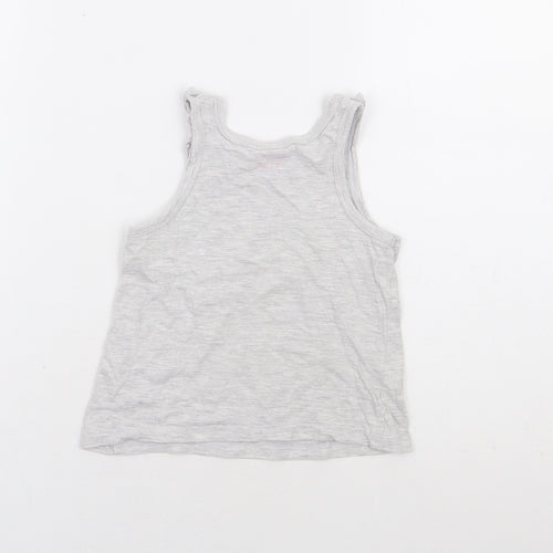 PEP&CO Girls Grey Cotton Basic Tank Size 3-4 Years Round Neck Pullover - Minnie Mouse Best Friends