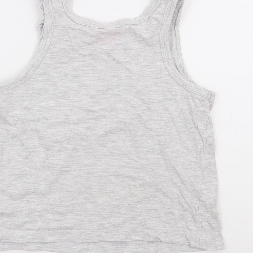 PEP&CO Girls Grey Cotton Basic Tank Size 3-4 Years Round Neck Pullover - Minnie Mouse Best Friends