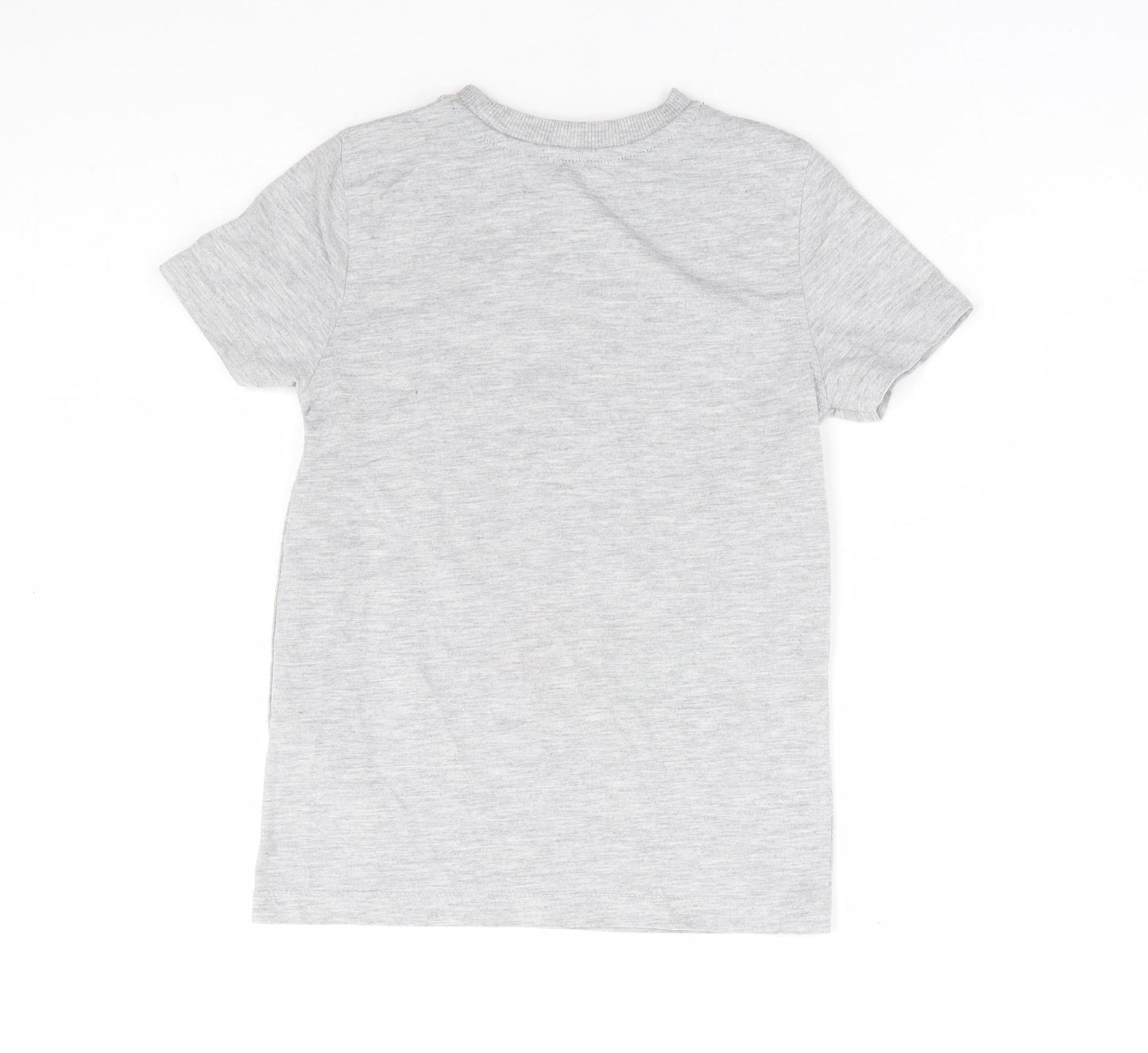 George Boys Grey Polyester Basic T-Shirt Size 5-6 Years Round Neck Pullover - Dragon Trainer