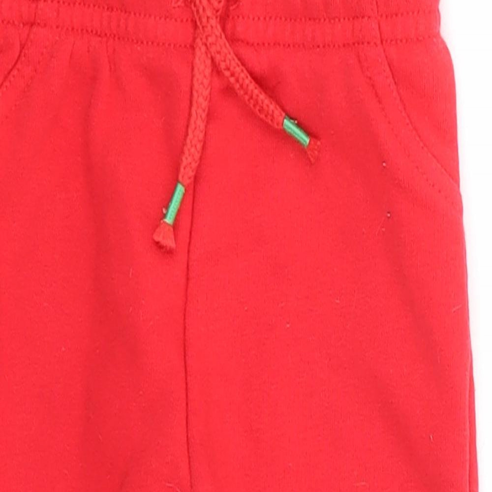 F&F Baby Red Cotton Jogger Trousers Size 3-6 Months Drawstring