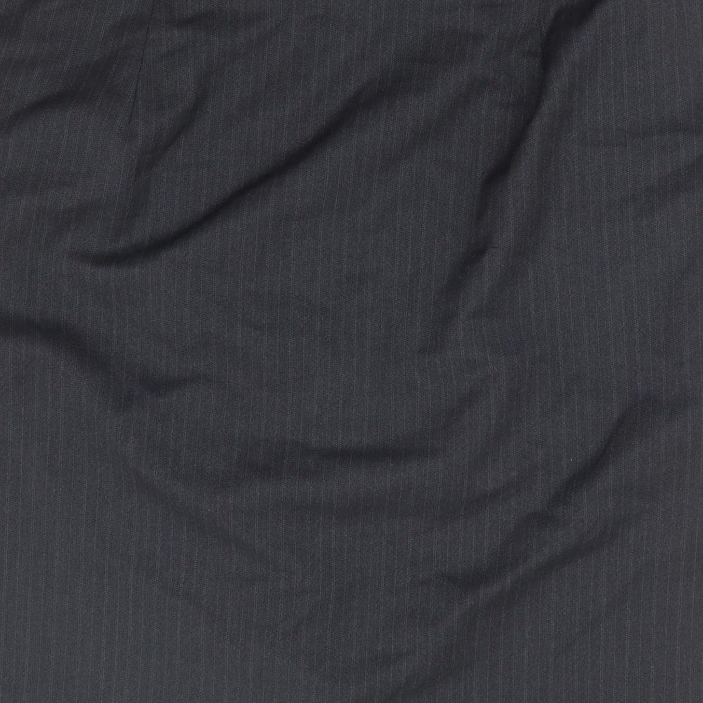 NEXT Womens Grey Striped Polyester Wrap Skirt Size 14 Zip - Tailored