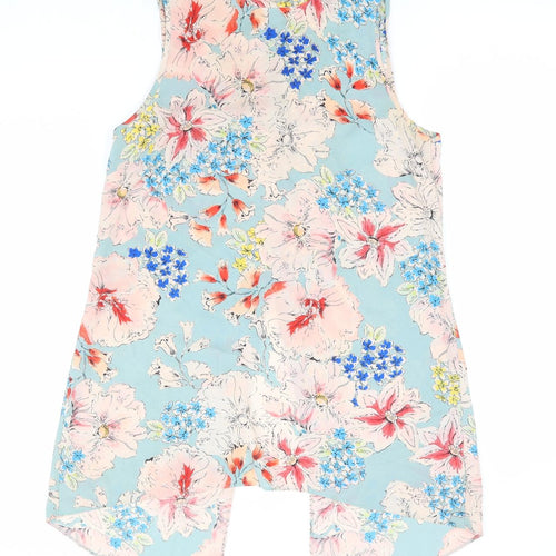 Primark Womens Multicoloured Floral Polyester Tunic Blouse Size 8 Mock Neck - Back Slit