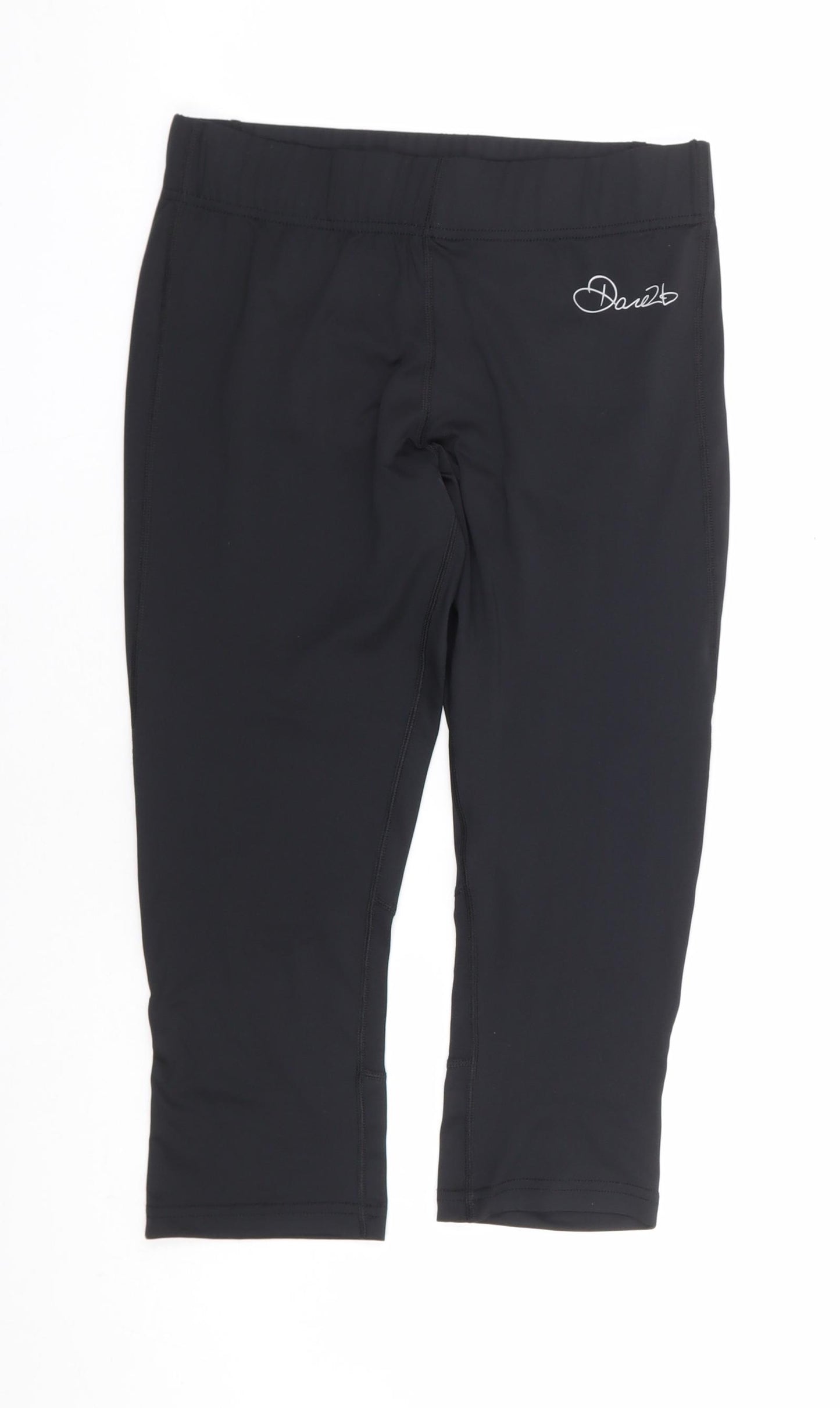 Dare 2B Womens Black Polyester Cropped Leggings Size 10 L19 in Regular Pullover