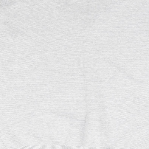 Dorothy Perkins Womens Grey V-Neck 100% Cotton Pullover Jumper Size 12 - Corset Tie Neck Detail