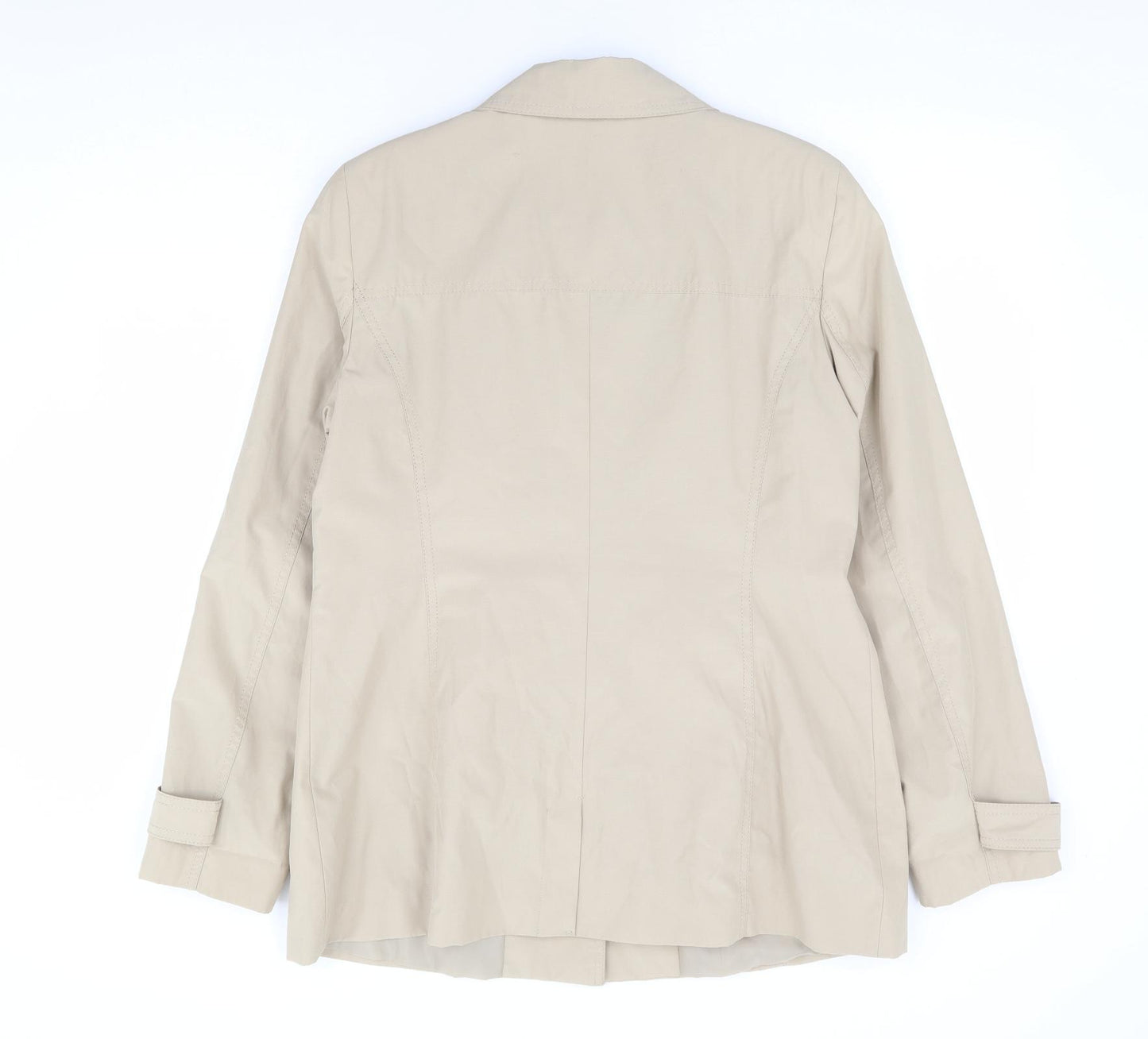 BHS Womens Beige Overcoat Coat Size 14 Button