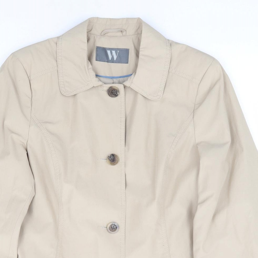 BHS Womens Beige Overcoat Coat Size 14 Button
