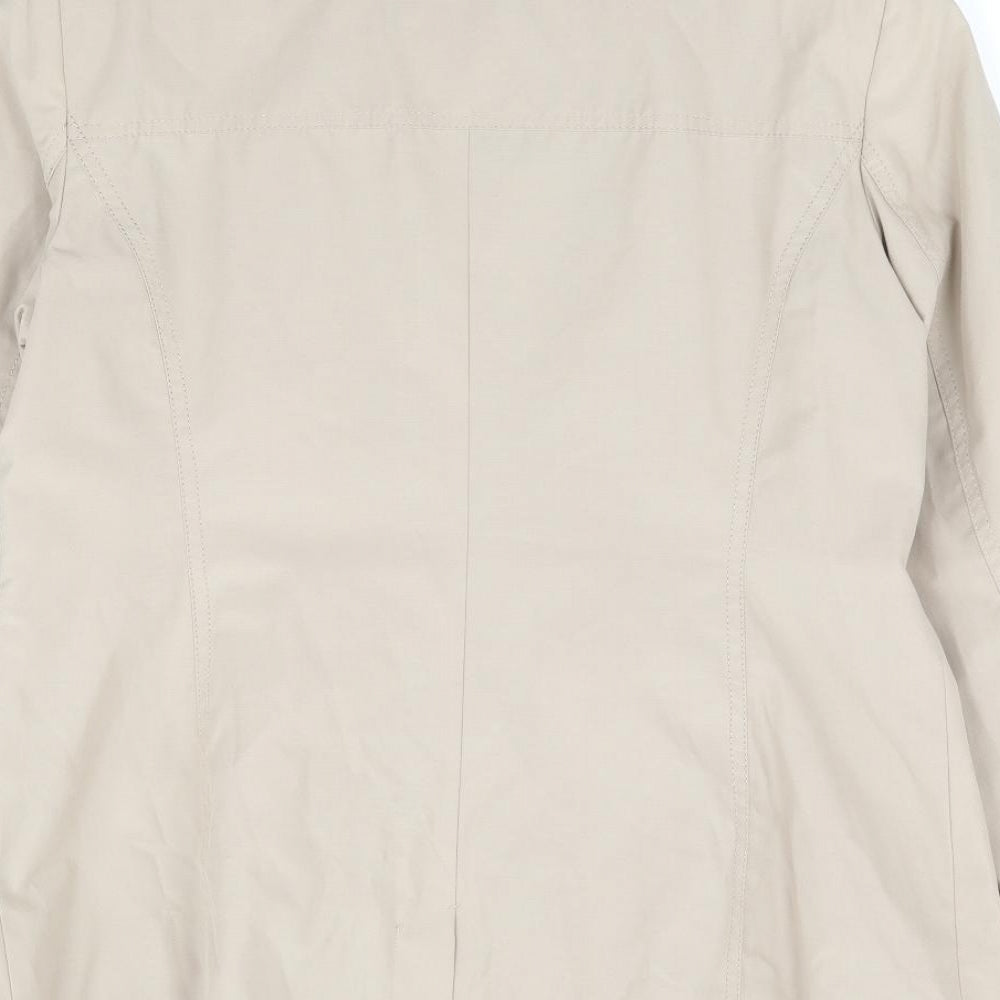 BHS Womens Beige Overcoat Coat Size 14 Button