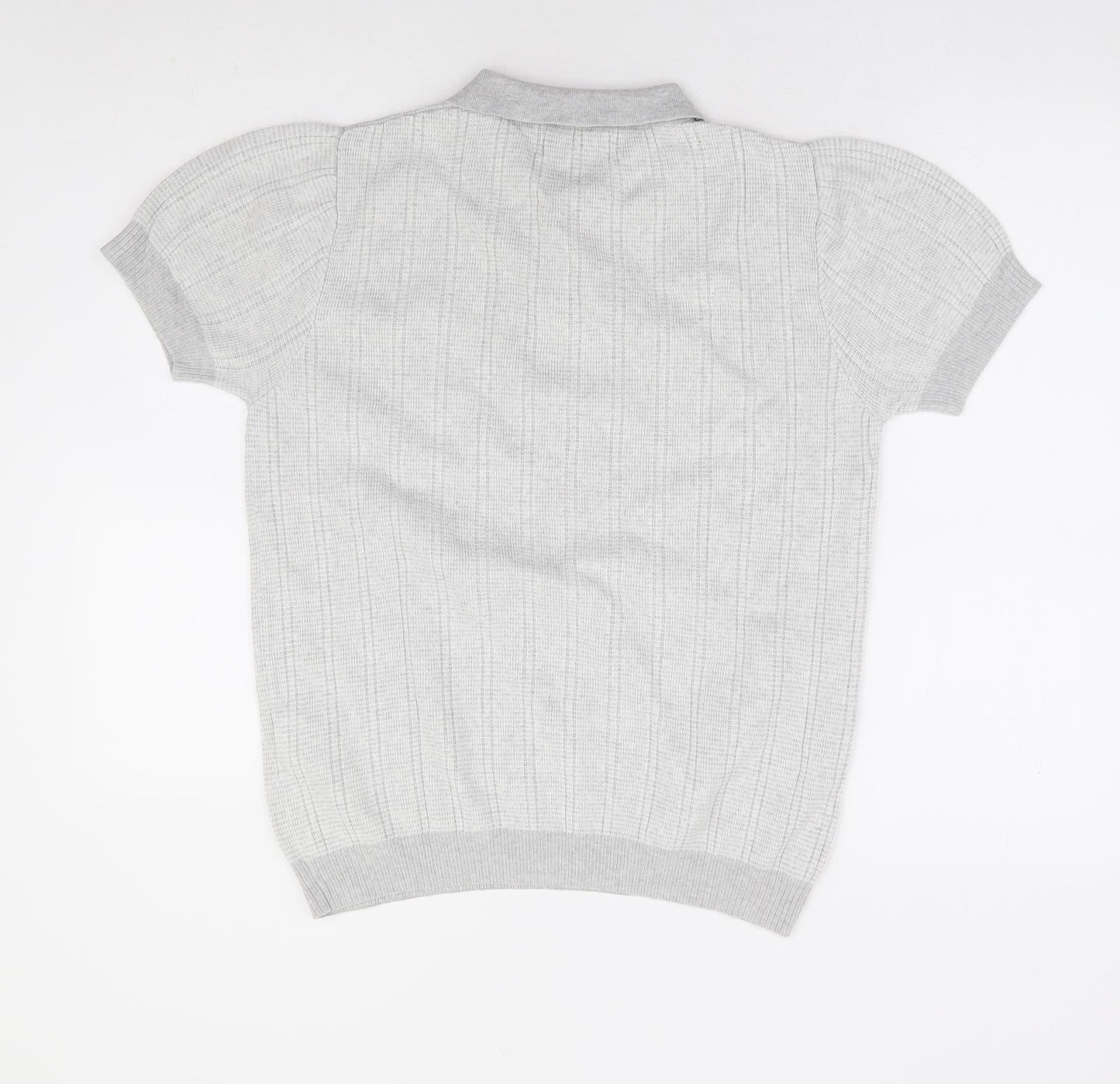 Marks and Spencer Mens Grey Collared Cotton Pullover Jumper Size S - Kestin Hare Collection
