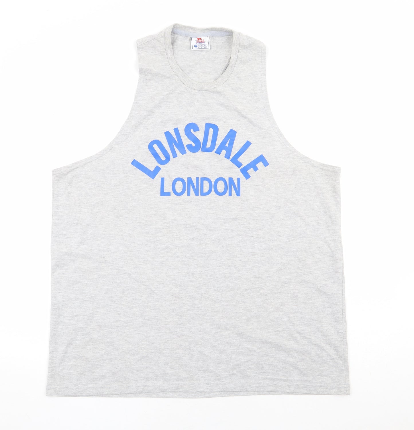 Lonsdale Mens Grey Cotton T-Shirt Size 2XL Round Neck - Racer Back Tank