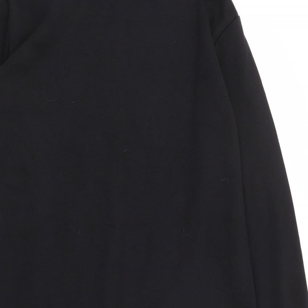 PRETTYLITTLETHING Womens Black Polyester Jumper Dress Size 10 Round Neck Pullover