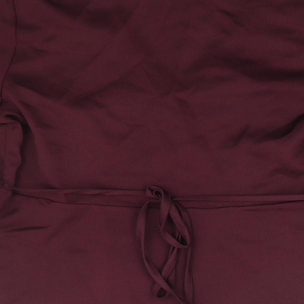 New Look Womens Purple Polyester Basic Blouse Size 10 V-Neck
