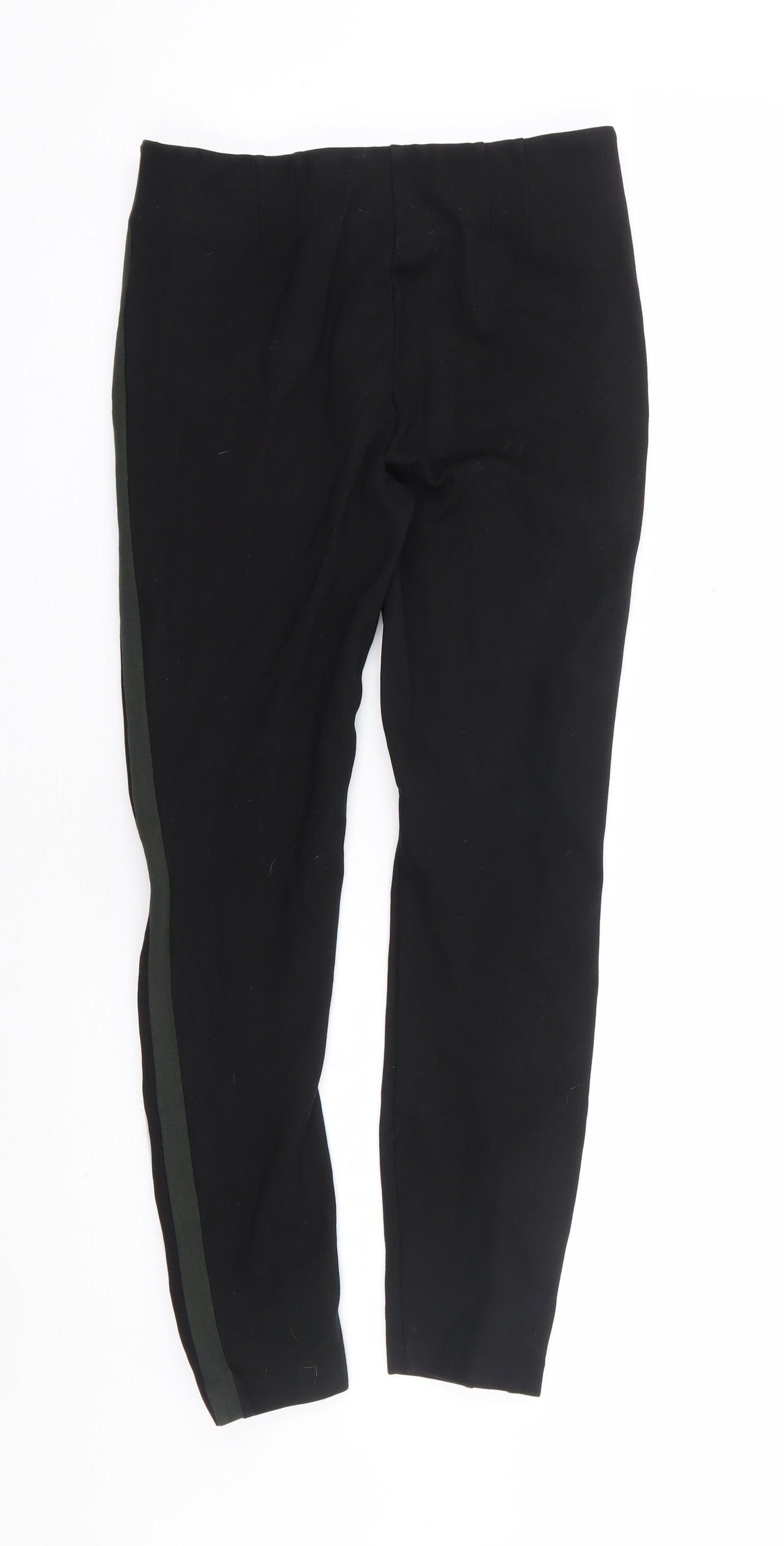 Zara Womens Black Polyester Trousers Size M L26 in Regular Zip - Treggings