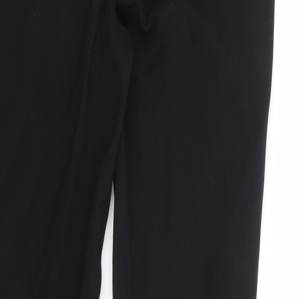 Zara Womens Black Polyester Trousers Size M L26 in Regular Zip - Treggings