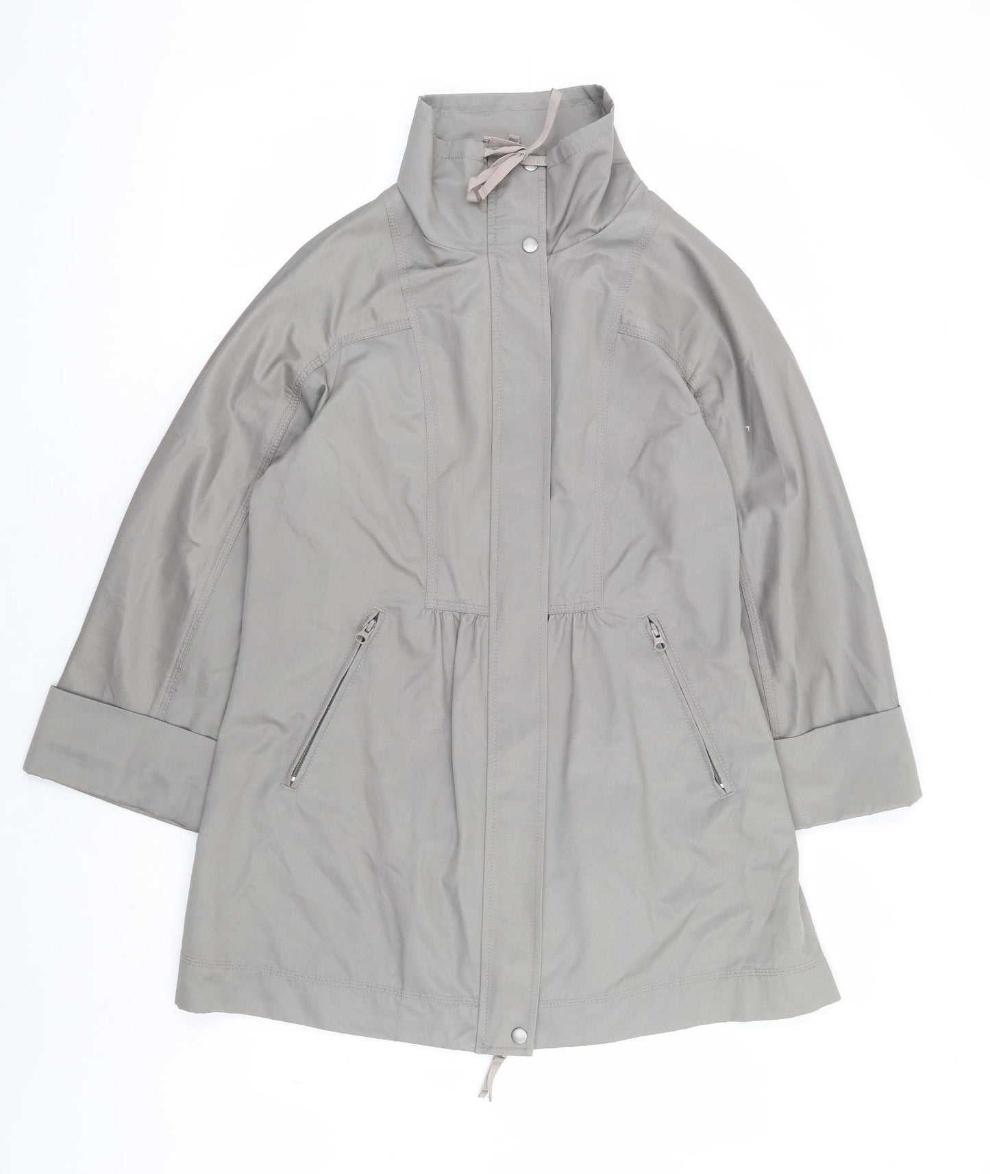 Poetry Womens Beige Overcoat Coat Size 12 Zip