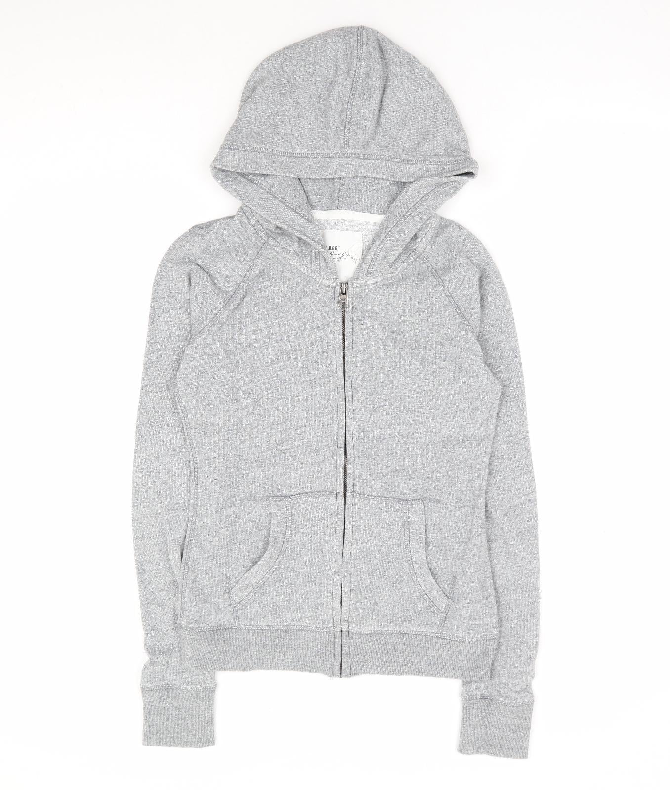 H&M Womens Grey Cotton Full Zip Hoodie Size S Zip