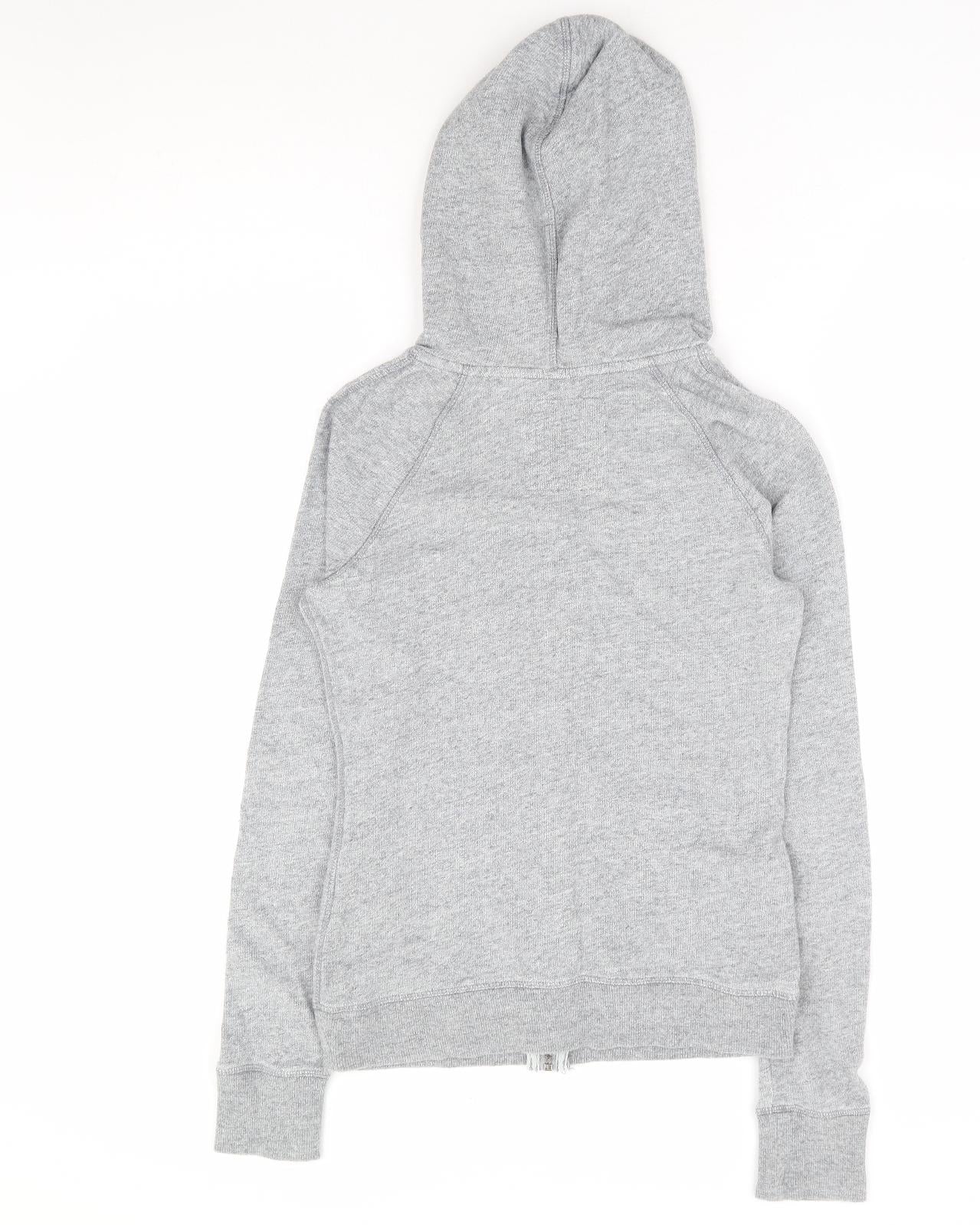 H&M Womens Grey Cotton Full Zip Hoodie Size S Zip