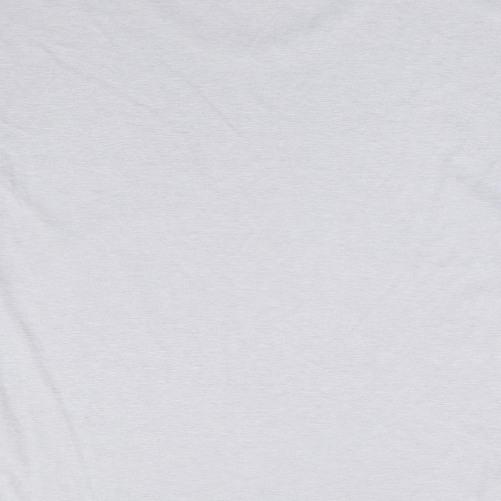 NEXT Womens Grey Cotton Basic T-Shirt Size 14 V-Neck - Think Happy Be Happy