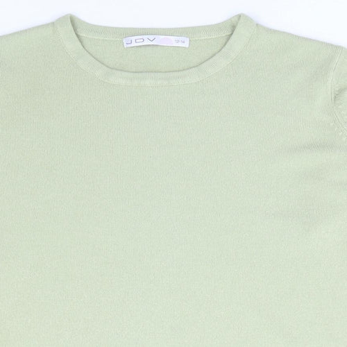 JDV Womens Green Round Neck Acrylic Pullover Jumper Size 12