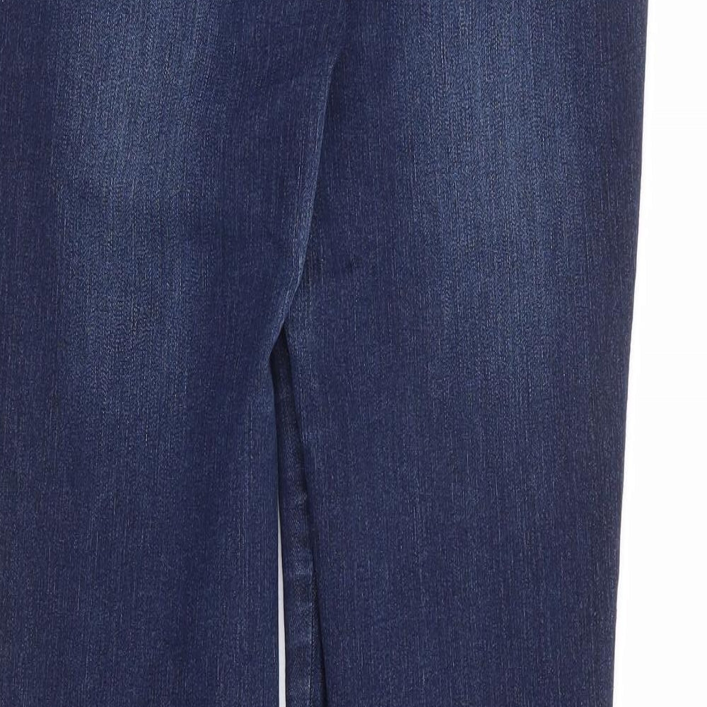 New Look Womens Blue Cotton Bootcut Jeans Size 16 L31 in Regular Zip