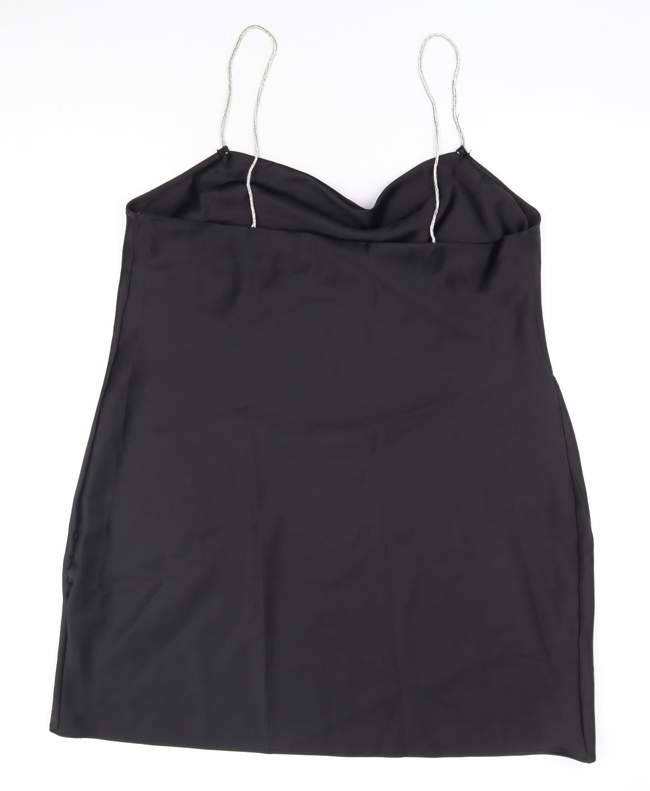 Primark Womens Black Polyester Slip Dress Size 20 Cowl Neck Pullover