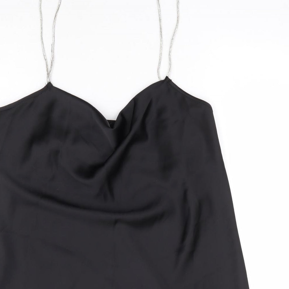 Primark Womens Black Polyester Slip Dress Size 20 Cowl Neck Pullover