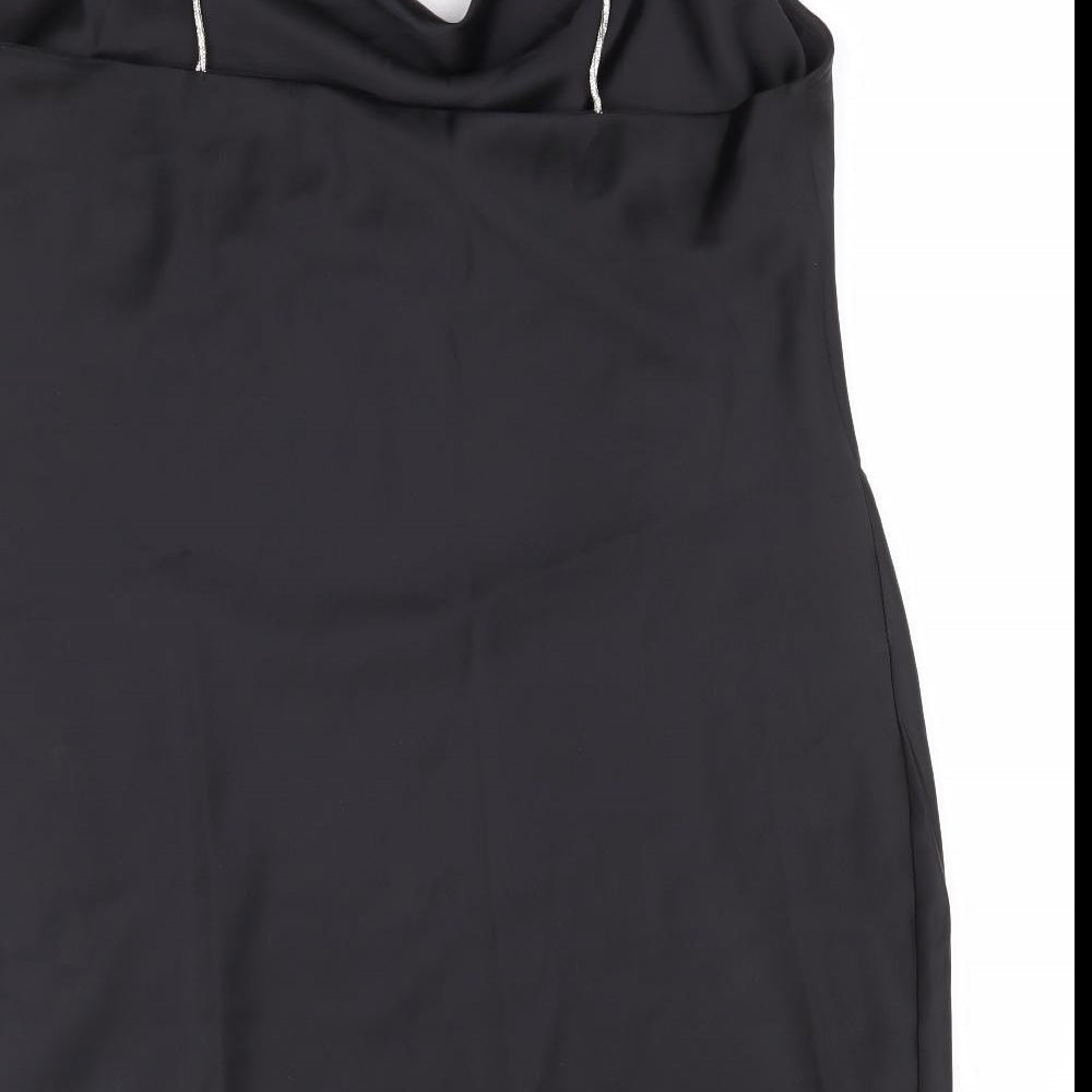 Primark Womens Black Polyester Slip Dress Size 20 Cowl Neck Pullover