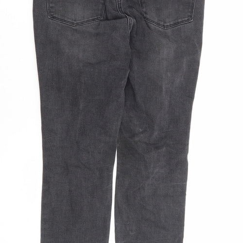 NEXT Womens Black Cotton Skinny Jeans Size 10 L28 in Regular Zip