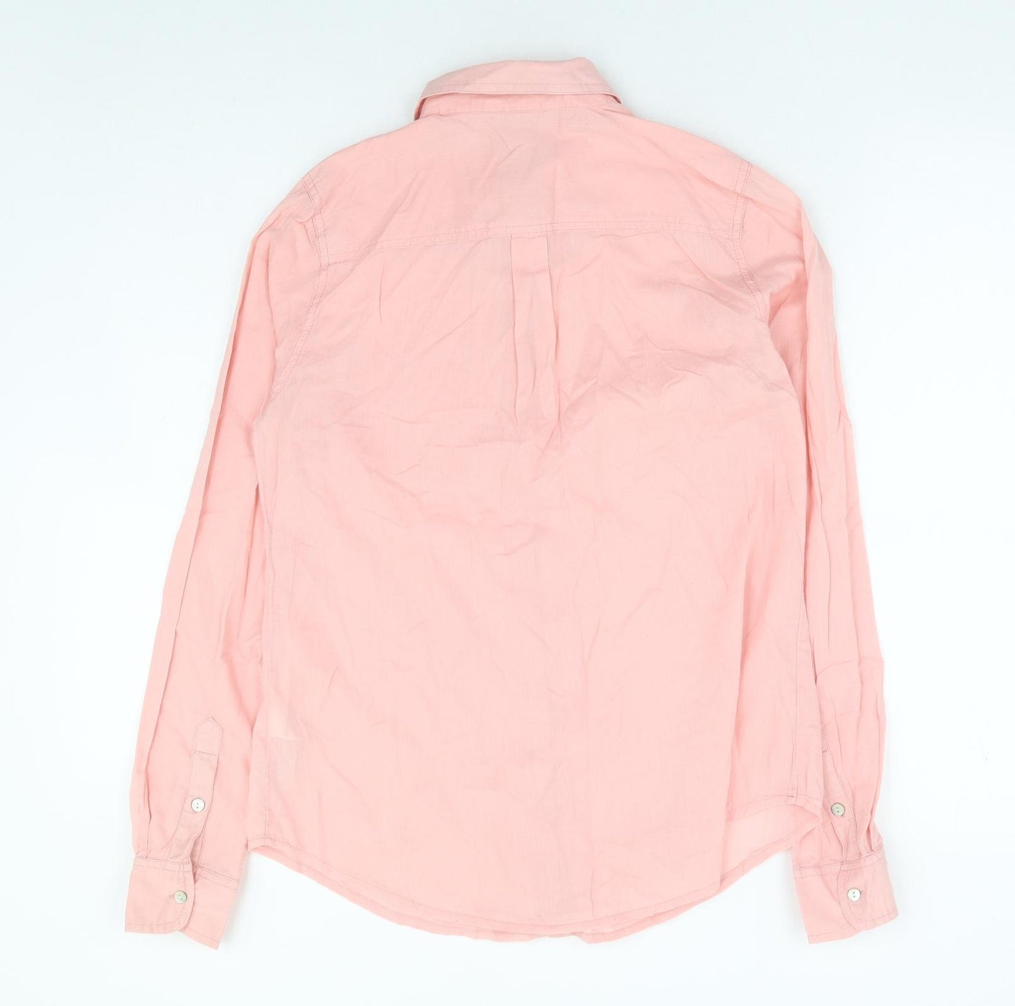 New Look Womens Pink 100% Cotton Basic Button-Up Size 10 Collared