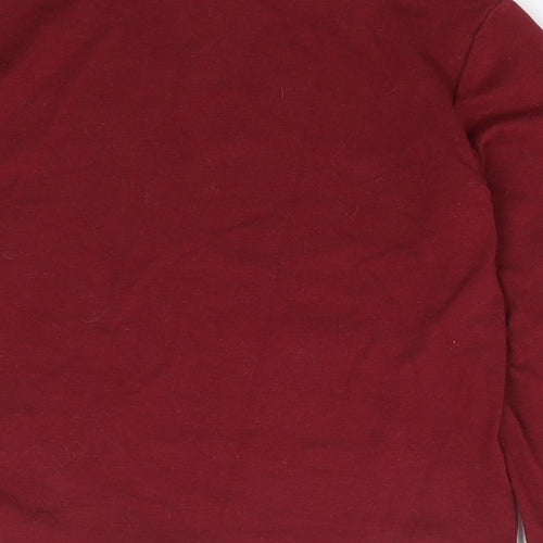 QTee Girls Red Polyester Basic T-Shirt Size 4-5 Years High Neck Pullover