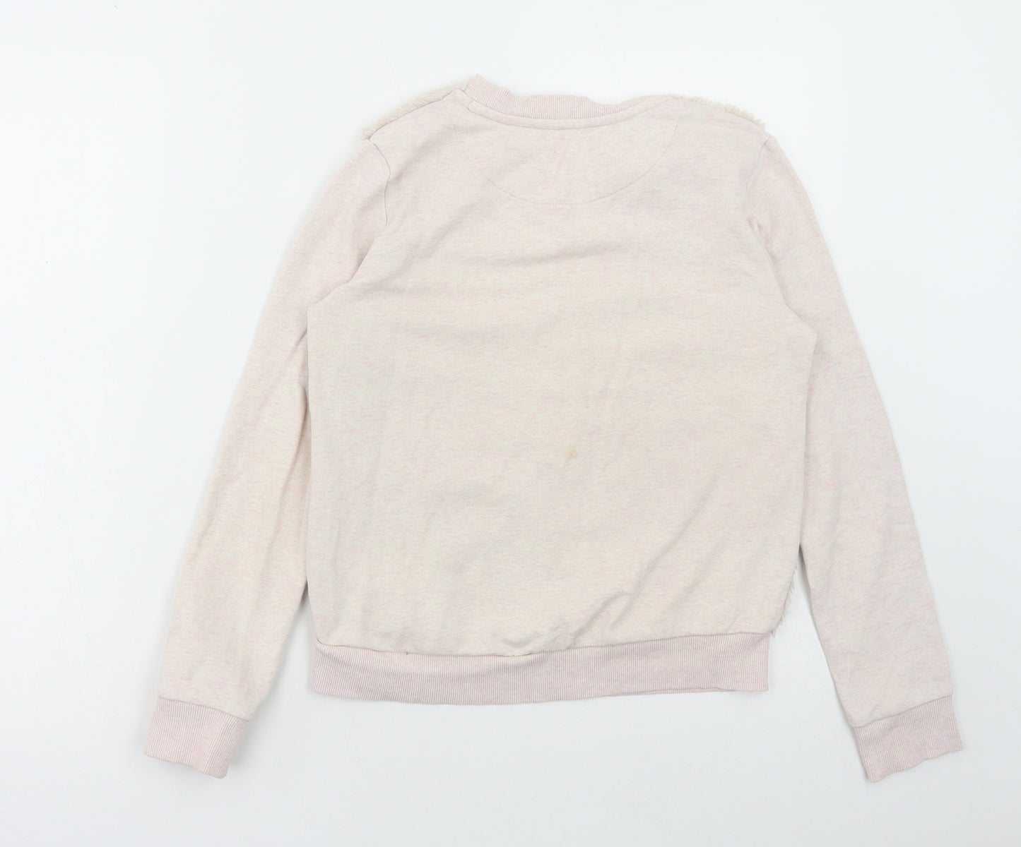 F&F Girls Beige Cotton Pullover Sweatshirt Size 10-11 Years Pullover - Star Print