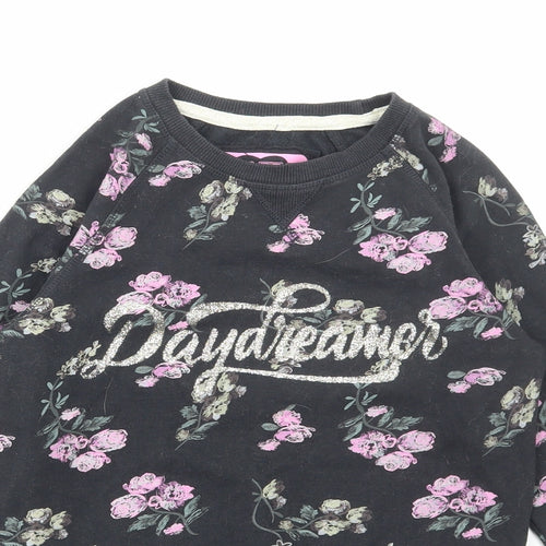 Young Dimension Girls Multicoloured Floral Cotton Pullover Sweatshirt Size 10-11 Years Pullover - Daydreamer