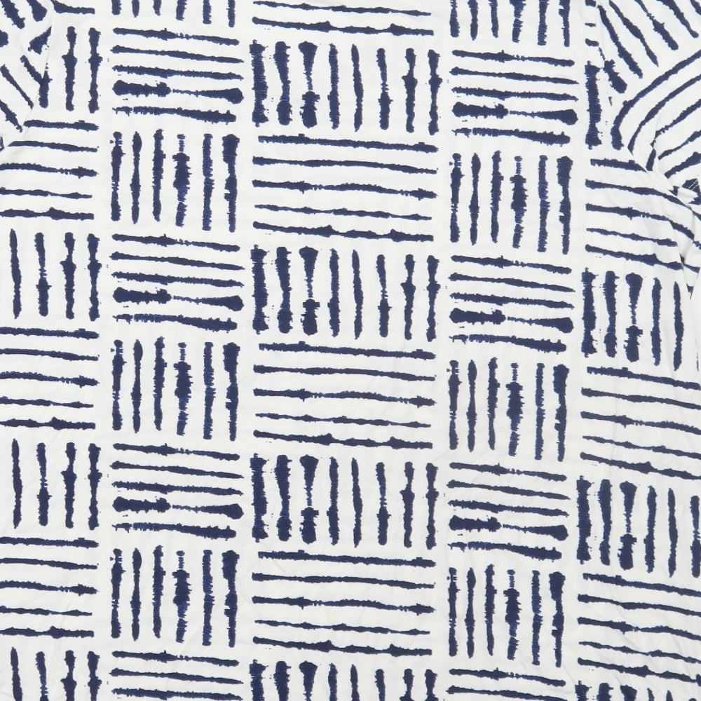 Evans Womens White Geometric Viscose Basic T-Shirt Size 22 Sweetheart