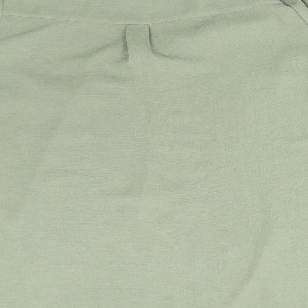 Evans Womens Green Polyester Basic Blouse Size 22 V-Neck