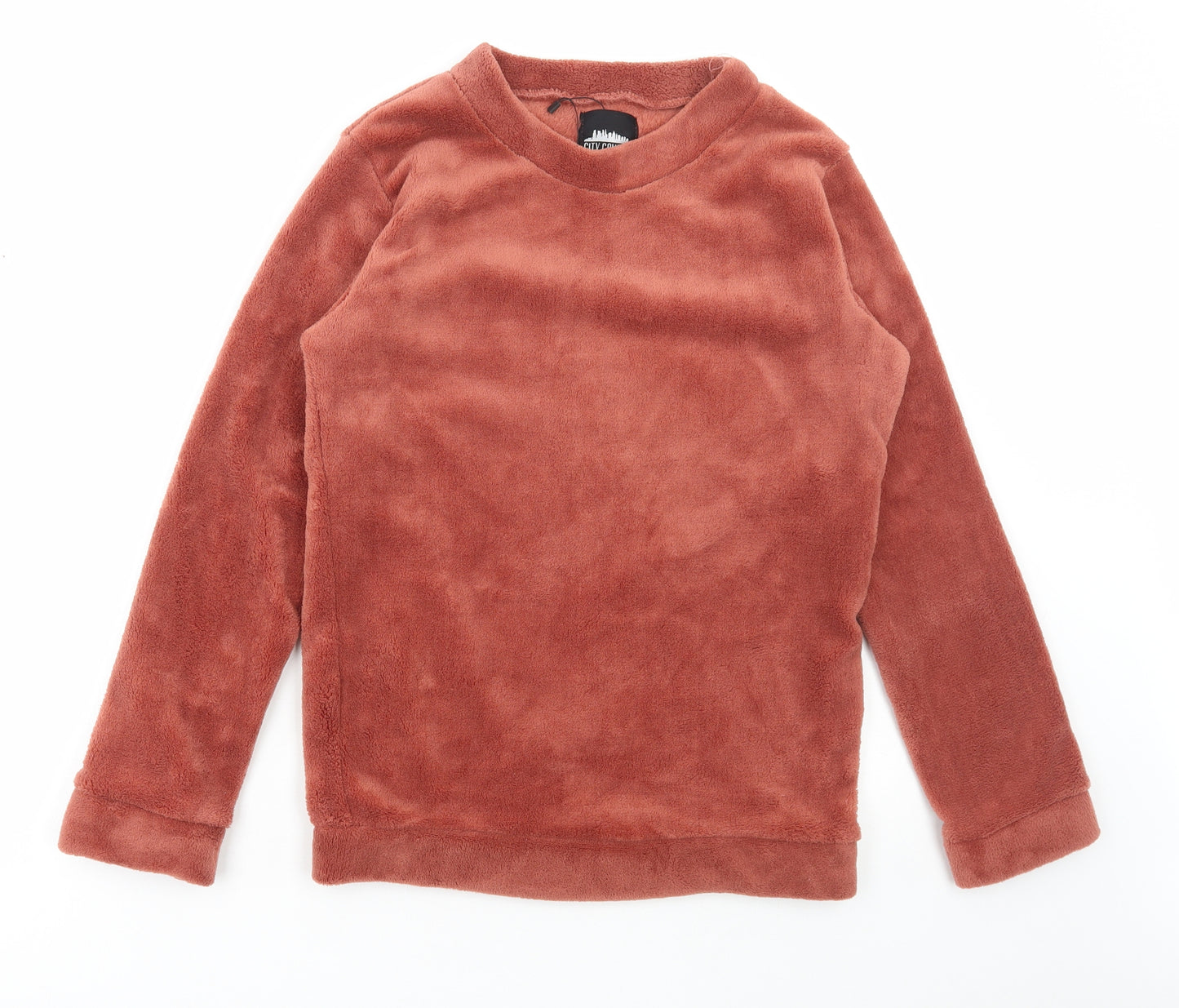 City Comfort Womens Pink Polyester Pullover Sweatshirt Size S Pullover