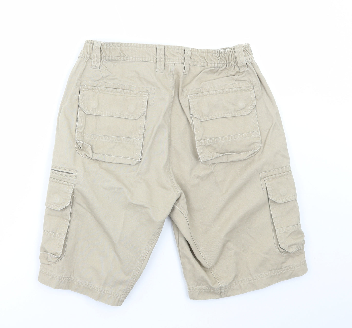 Peter Storm Mens Beige Cotton Cargo Shorts Size 32 in L10 in Regular Button