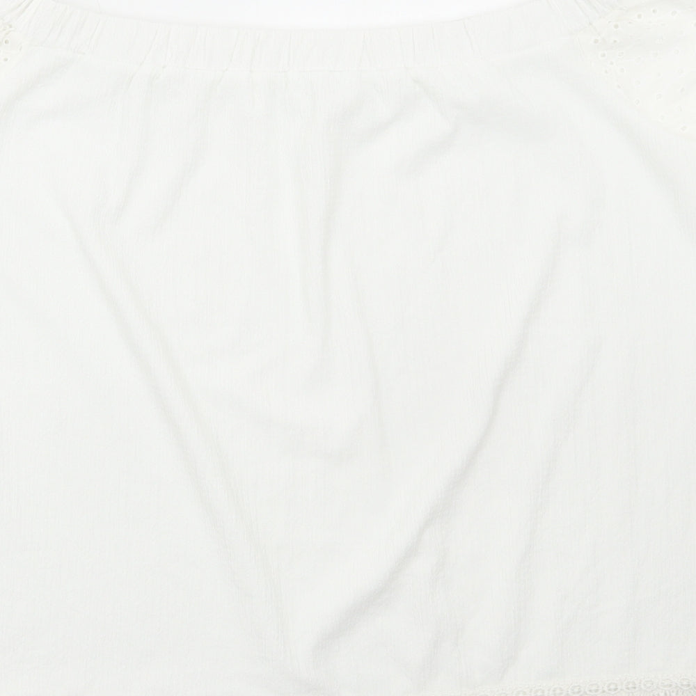 George Womens White Polyester Basic Blouse Size 24 Off the Shoulder