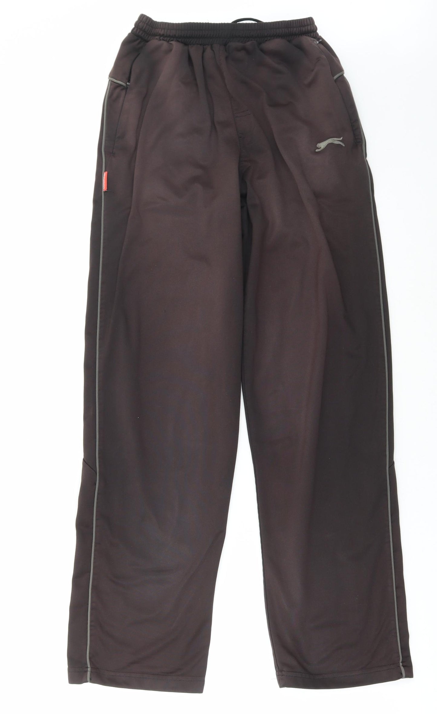 Slazenger Mens Brown Polyester Jogger Trousers Size S L31 in Regular Drawstring