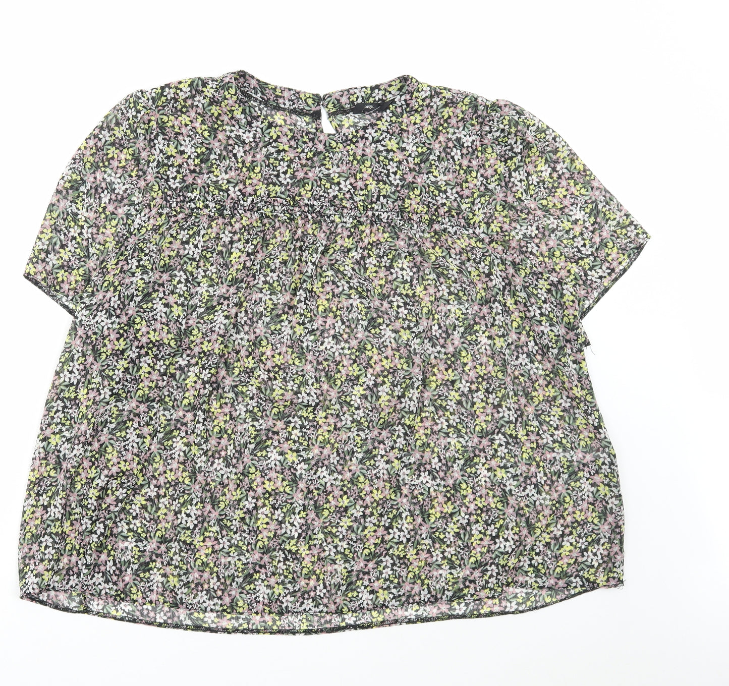George Womens Multicoloured Floral Polyester Basic Blouse Size 22 Round Neck