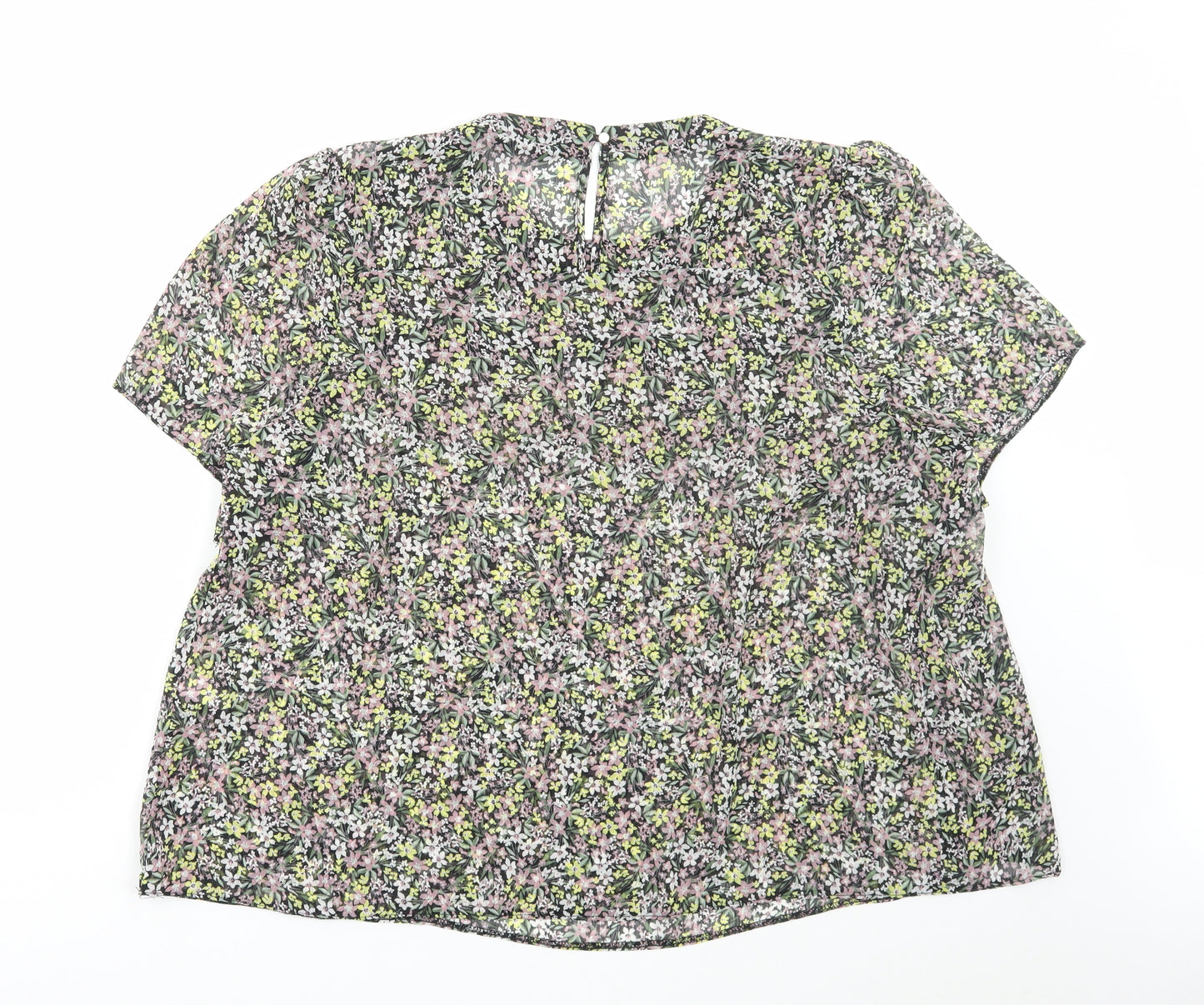 George Womens Multicoloured Floral Polyester Basic Blouse Size 22 Round Neck