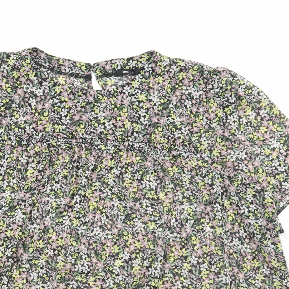 George Womens Multicoloured Floral Polyester Basic Blouse Size 22 Round Neck