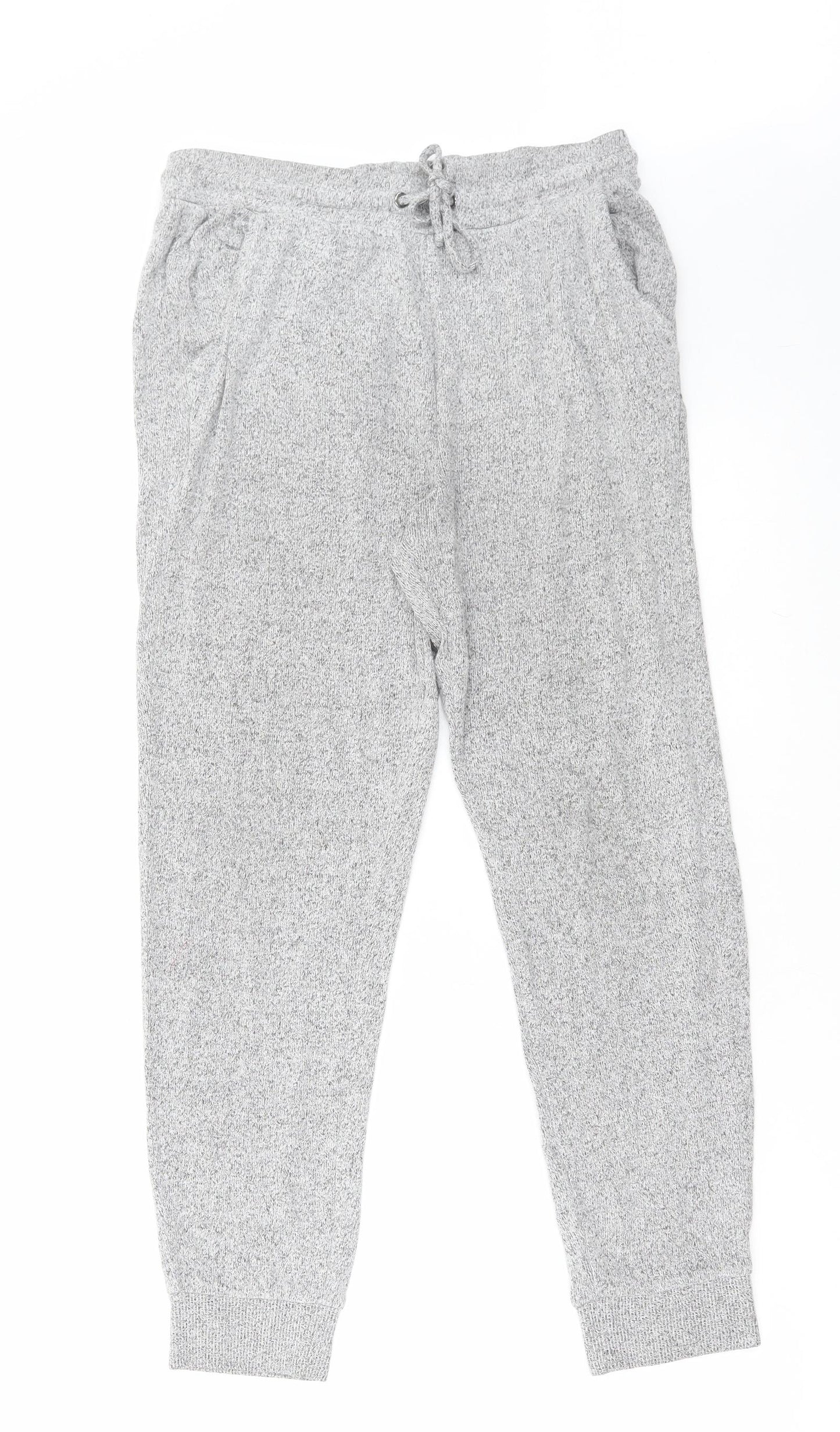 F&F Womens Grey Viscose Jogger Trousers Size 12 L29 in Regular Drawstring