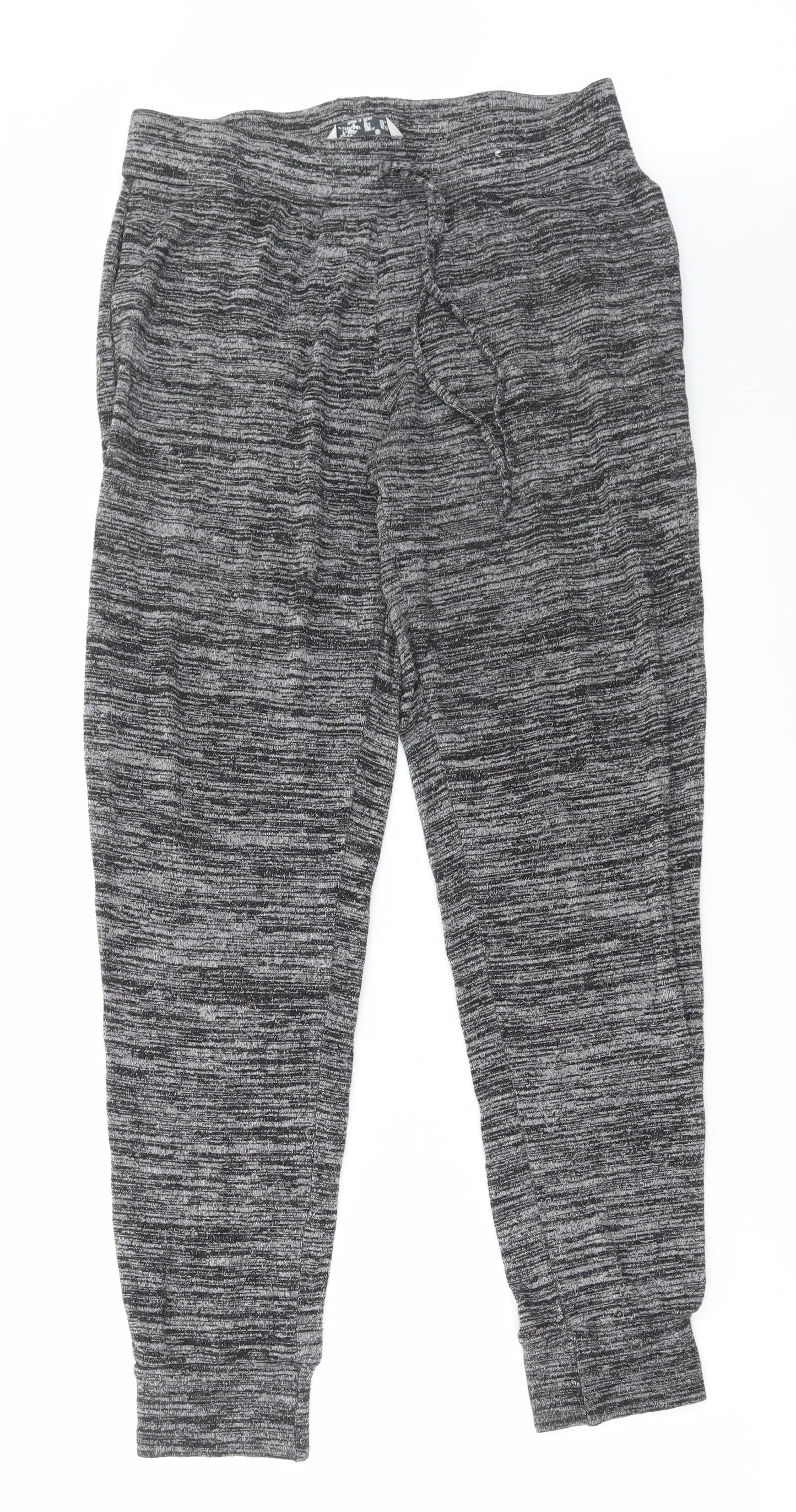 Primark Womens Grey Polyester Jogger Trousers Size M L30 in Regular Drawstring