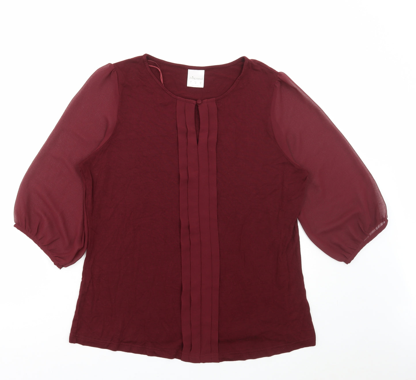 being casual Womens Red Viscose Basic Blouse Size 20 Round Neck