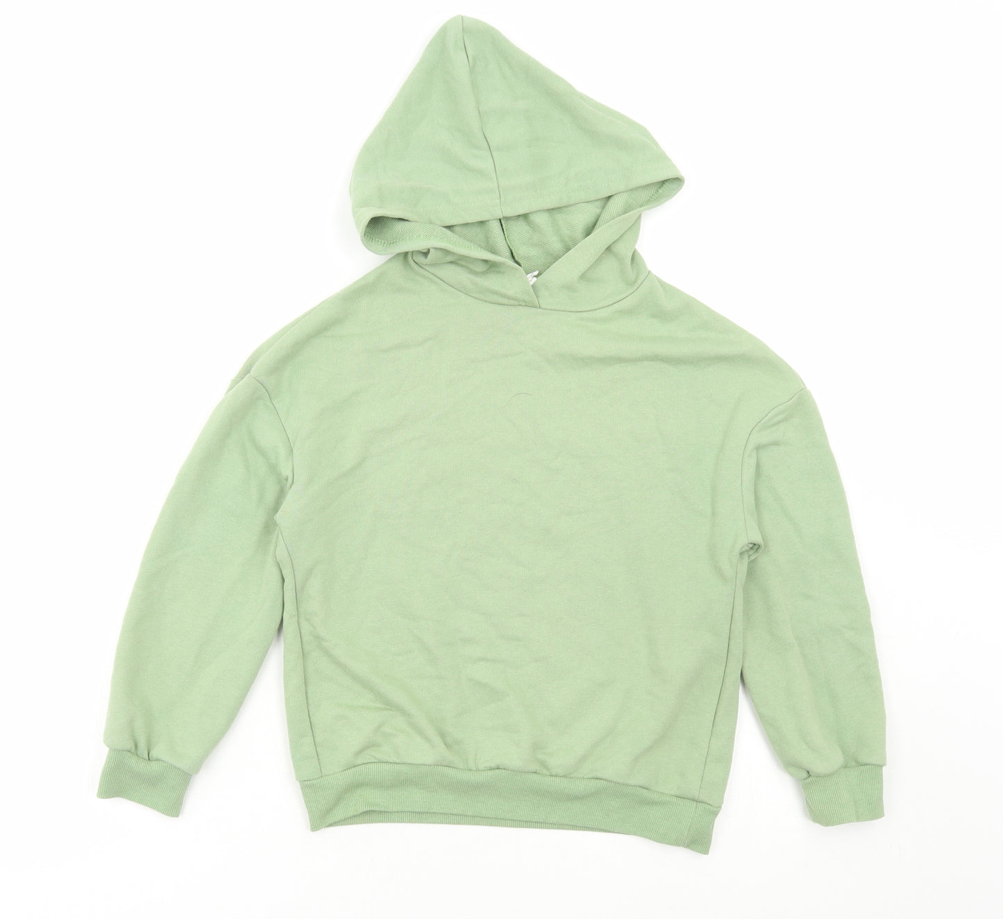 SheIn Girls Green Cotton Pullover Hoodie Size 10-11 Years Pullover - Love never fails