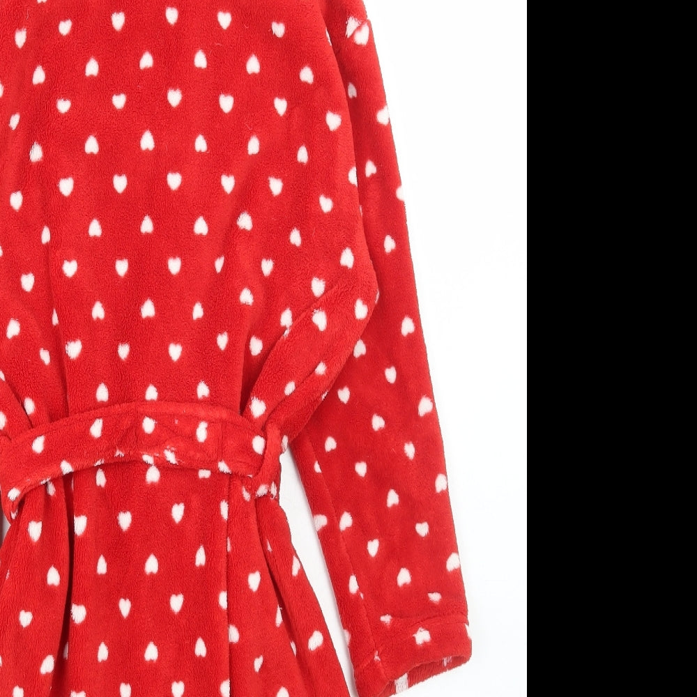 NEXT Girls Red Polka Dot Polyester Robe Size 9-10 Years Tie