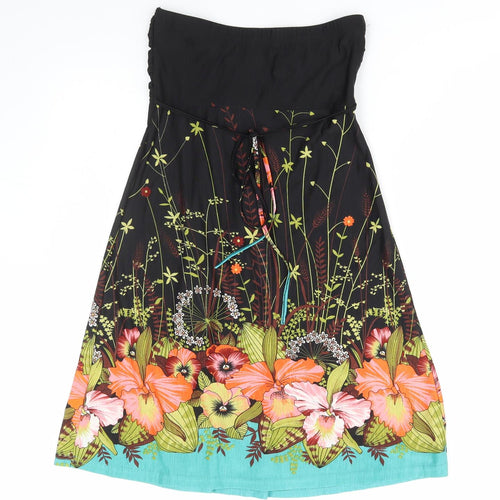 Stella Womens Multicoloured Floral Polyester A-Line Size M Off the Shoulder Pullover