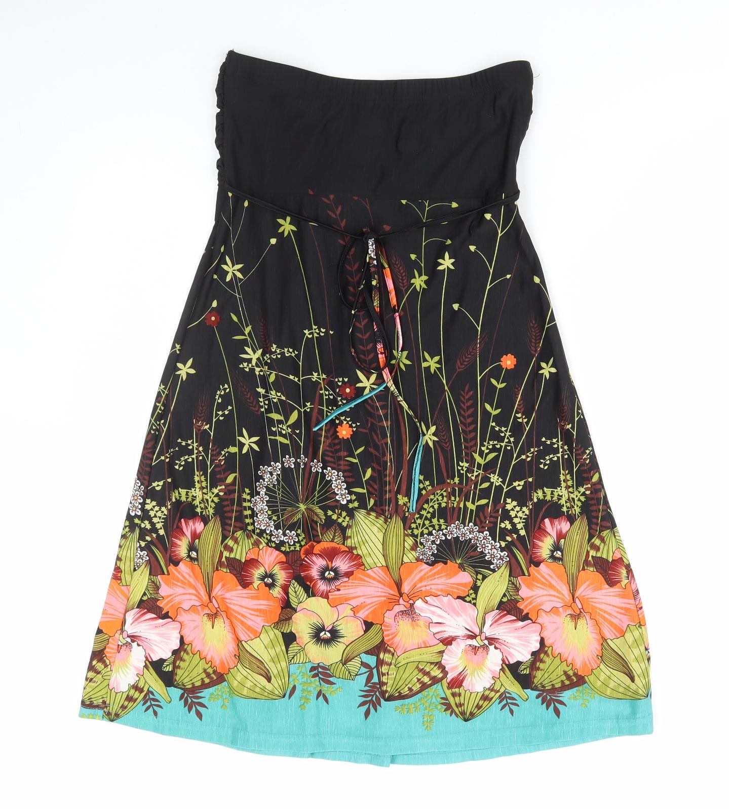Stella Womens Multicoloured Floral Polyester A-Line Size M Off the Shoulder Pullover