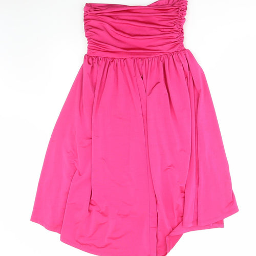 South Womens Pink Polyester A-Line Size 12 Off the Shoulder Pullover