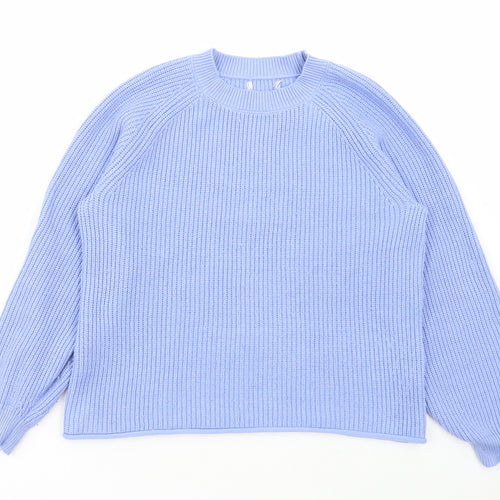 Matalan Womens Blue Round Neck Polyester Pullover Jumper Size M
